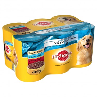 Pedigree Tin in Jelly with Fish Oil 4x6x400g