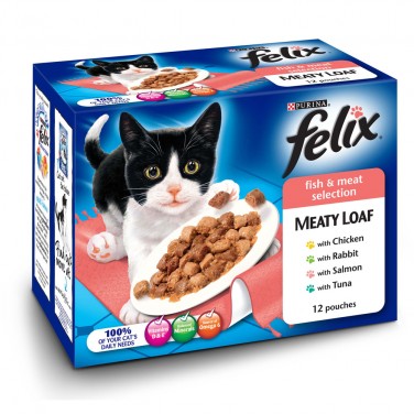 Felix Pouch Meaty Loaf Fish&Meat 4x12x100g
