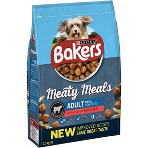 Bakers Adult Complete Meaty Meals Beef 2.7kg Bakers Adult Complete Meaty Meals Beef 2.7kg